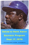 1976 Hank Aaron Milwaukee Brewers Salute to Hank Aaron Tribute Program