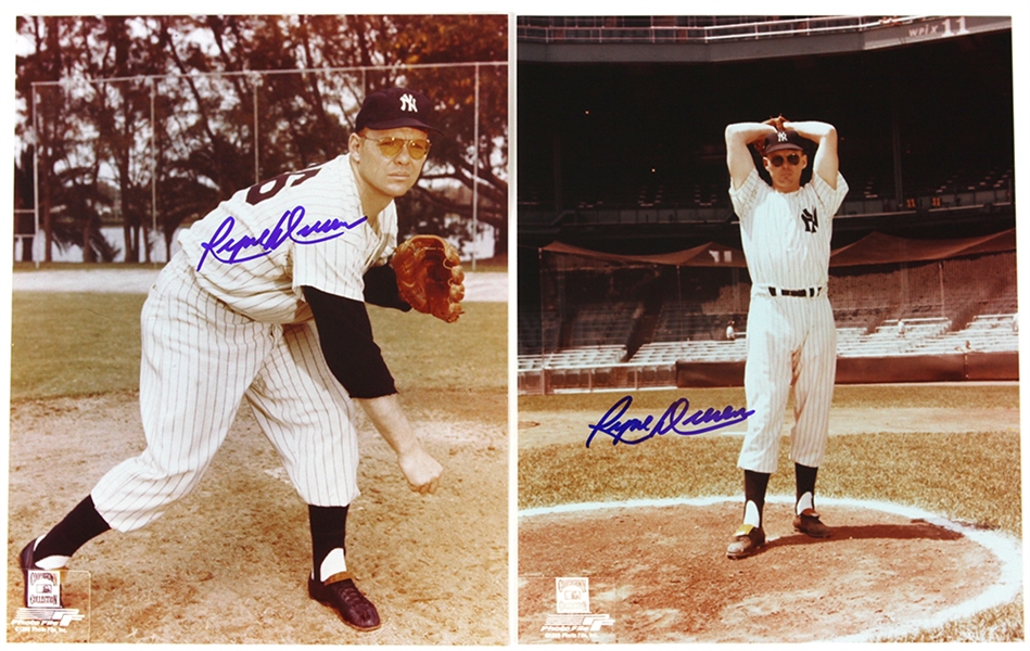 1958-61 Ryne Duren New York Yankees Signed 8" x 10" Photos - Lot of 2 (JSA)