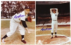 1958-61 Ryne Duren New York Yankees Signed 8" x 10" Photos - Lot of 2 (JSA)