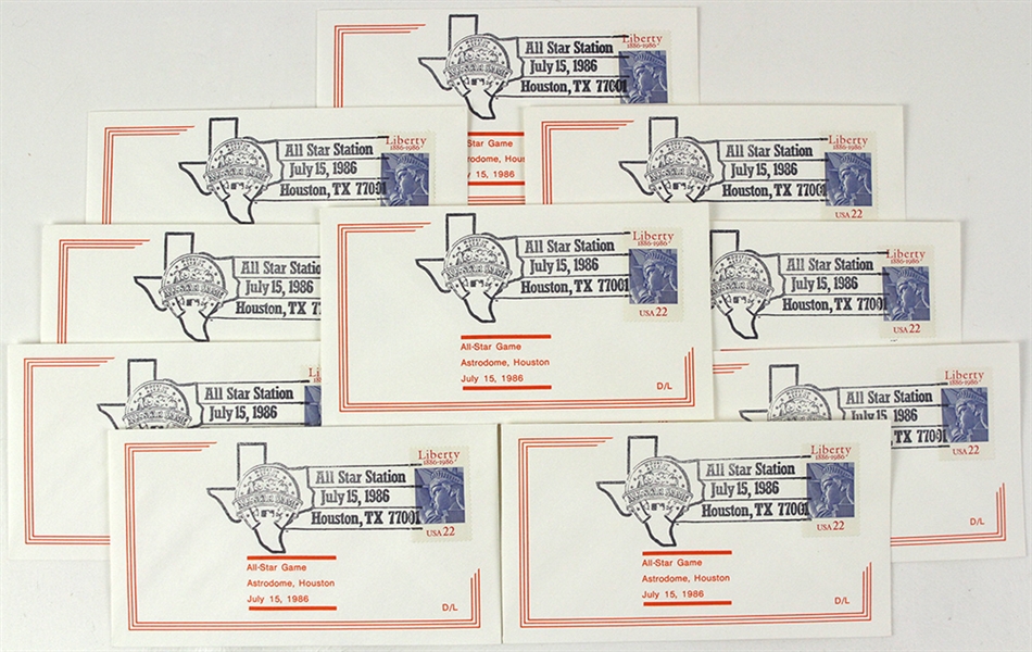 1986 Astrodome MLB All Star Game First Day Of Issue Envelopes - Lot of 10