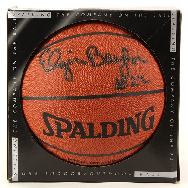 1990s Elgin Baylor Los Angeles Lakers Signed I/O Basketball (JSA)