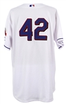 2008 Franklyn German Texas Rangers Signed Game Worn Jackie Robinson Day Home Jersey (MEARS LOA/JSA)