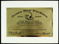 1969 Green Bay Packers Certificate of Recognition