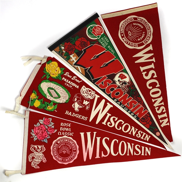 1963-1994 circa Wisconsin Badgers Rose Bowl era 29” Full Size Pennant (4)