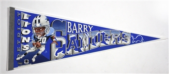 1990s Barry Sanders Detroit Lions Character 29” Pennant