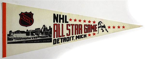 1980 NHL All Star Game Detroit, Mich. 29” Full Size Hockey Onsite Pennant (Played at Joe Louis Sports Arena)