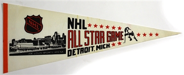 1980 NHL All Star Game Detroit, Mich. 29” Full Size Hockey Onsite Pennant (Played at Joe Louis Sports Arena)