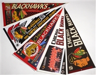 1990s Chicago Black Hawks 29” Pennant Collection (5)