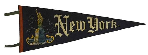 1930-40s Statue of Liberty New York 29” Tourism Pennant