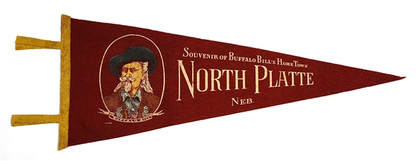 1930-1940s Buffalo Bill North Platte Nebraska 25” Pennant