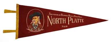 1930-1940s Buffalo Bill North Platte Nebraska 25” Pennant