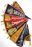 1930-1950s Bathing Beauty Swimsuit State Tourism Attractions Pennant Collection (14)