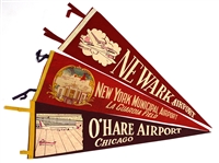 1939-1949 circa Airport Pennant Collection (3)