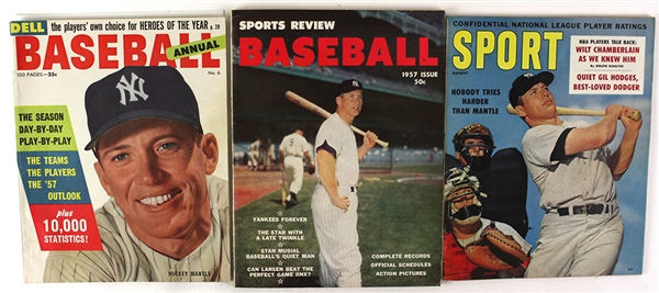 1957-1960 Mickey Mantle New York Yankees Magazine Collection (3)