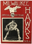 1953 Milwaukee Hawks vs. New York Knicks Official Program – Don Boven Cover