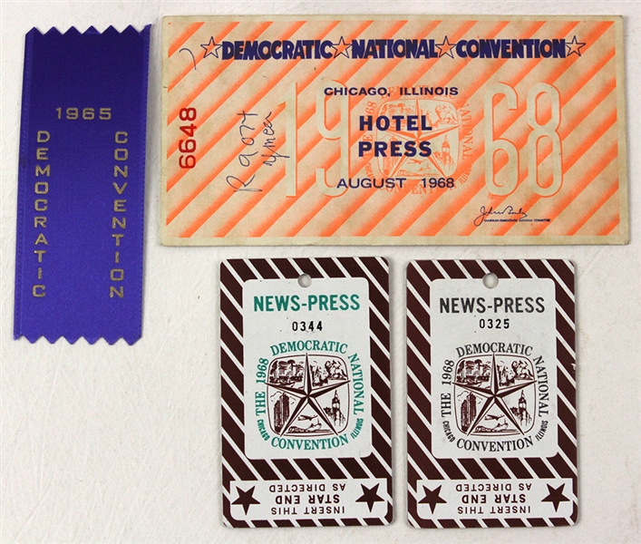 1965 & 1968 Democratic Convention Ticket & Pass Collection (4)