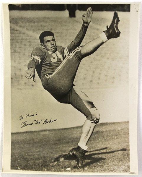 1936 Clarence Ace Parker Duke University College Football Autographed 8x10 B&W Photo (JSA)