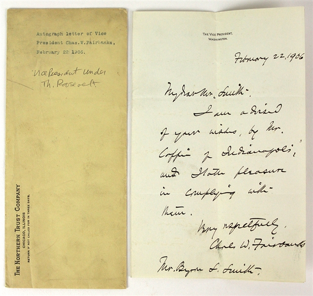 Vice President Charles Fairbanks 6”x10” ALS Official Vice President Stationary (JSA)