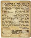 1935 Warren Heller #20 National Chicle Card (From the Bronko Nagurski Collection)