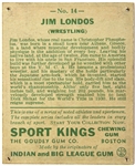 1933 Jim Londos #14 Goudey Sports Kings  (From the Bronko Nagurski Collection)