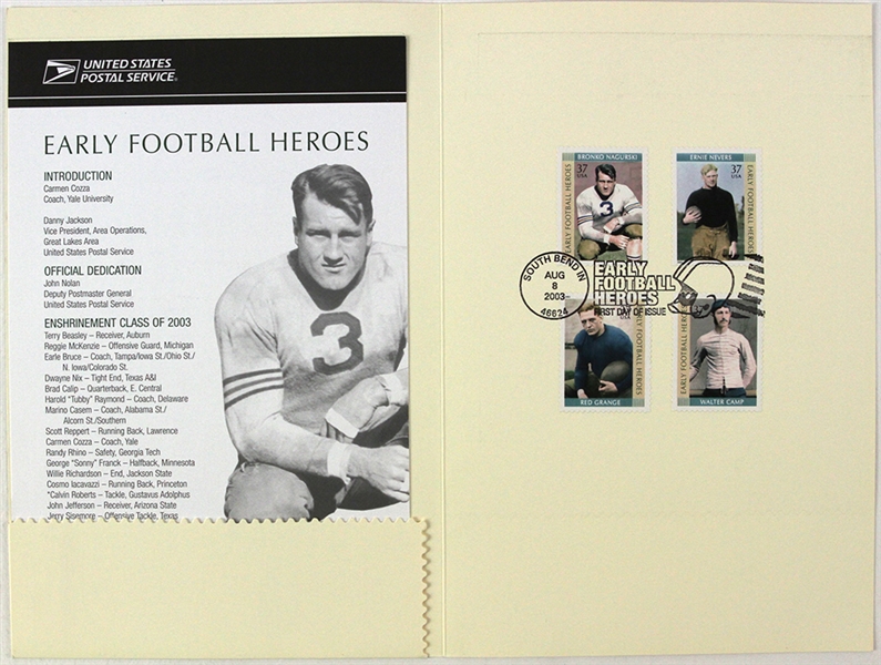 2003 Bronko Nagurski Chicago Bears First Day Of Issue Early Football Heroes Commemorative Stamp Collection (From The Bronko Nagurski Family Collection)