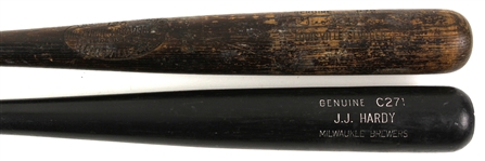 1970s-2000s JJ Hardy Profesisonal Model Game Used Louisville Slugger & George Foster Store Model H&B Louisville Slugger (MEARS LOA)