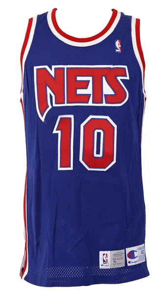 1992-93 Marice Cheeks Game Worn Autographed New Jersey Nets Road Jersey (MEARS LOA, JSA)