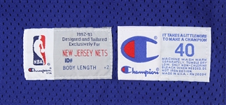 1992-93 Marice Cheeks Game Worn Autographed New Jersey Nets Road Jersey (MEARS LOA, JSA)