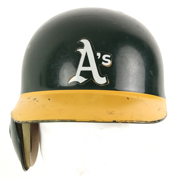 1988 Walt Weiss Oakland Athletics Signed Game Worn Batting Helmet (MEARS LOA/JSA)