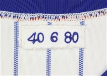 #6 1980 New York Mets Game Worn Home Pinstriped Jersey (MEARS LOA)