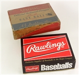 1934-92 Spalding/Rawlings Official National/American League Baseball Cartons - Lot of 2