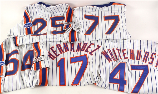 1980s-90s New York Mets Hyannis Mets Cape Cod League Game Worn Jersey Collection - Lot of 5 (MEARS LOA)