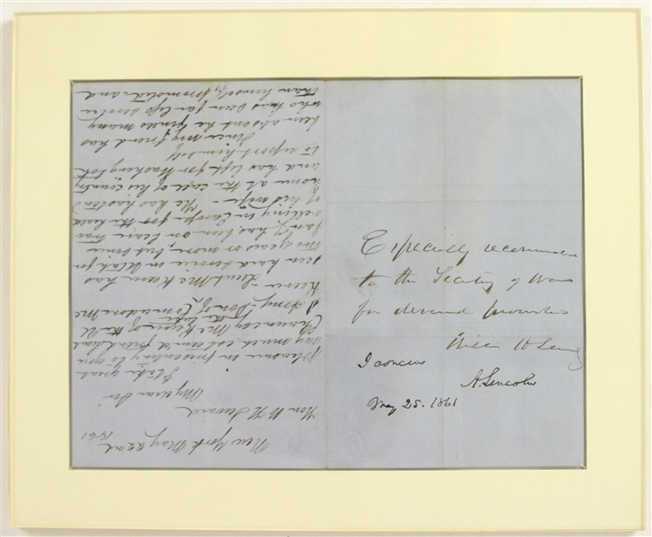 1861 Abraham Lincoln 16th President of the United States Signed Letter (JSA)