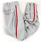 2008 Brad Lidge Philadelphia Phillies Signed "Season & World Series" Game Worn Road Uniform Pants (MEARS LOA/JSA)