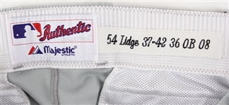 2008 Brad Lidge Philadelphia Phillies Signed Season & World Series Game Worn Road Uniform Pants (MEARS LOA/JSA)