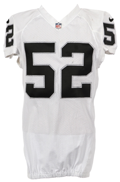 Lot Detail - 2014 Khalil Mack Oakland Raiders Game Worn Road Jersey (MEARS  LOA/Team Letter) Rookie Season