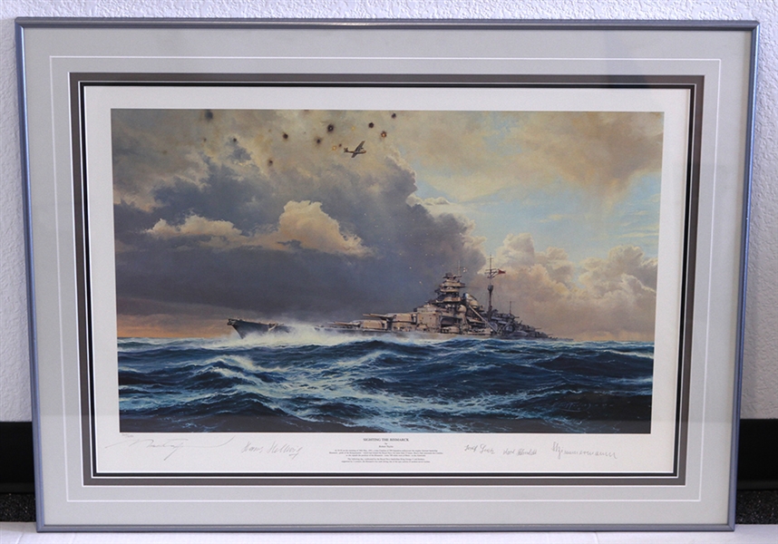 "Sighting the Bismarck" 28"x35" Framed Print, #349/850 (Jack Armitage Collection)