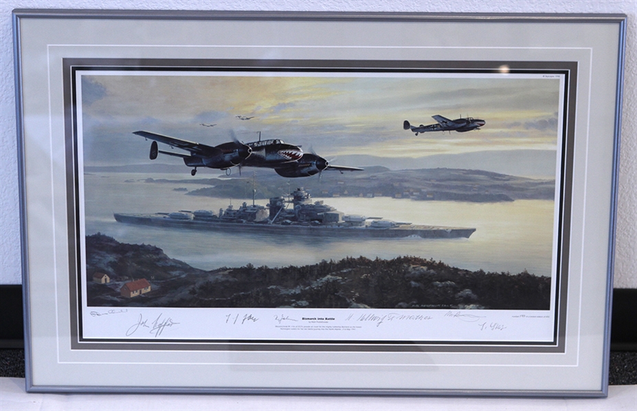 "Bismarck into Battle" 21"x32" Framed Print, #190/850 (John Armitage Collection)