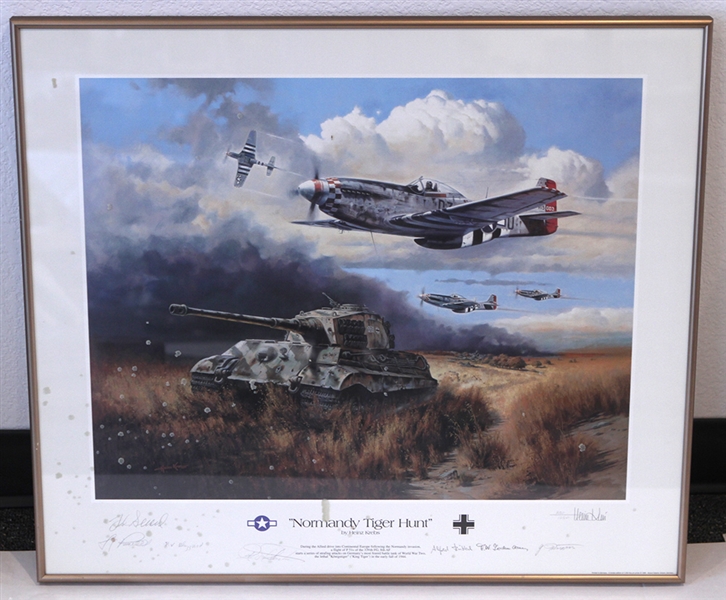 "Normandy Tiger Hunt" 24"x28" Framed Print, #290/1250 (Jack Armitage Collection)