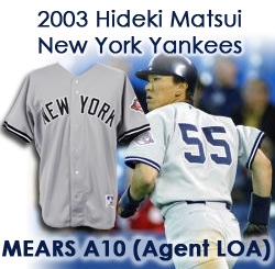 2003 Hideki Matsui New York Yankees Game Worn Road Jersey (MEARS A10) Rookie Season