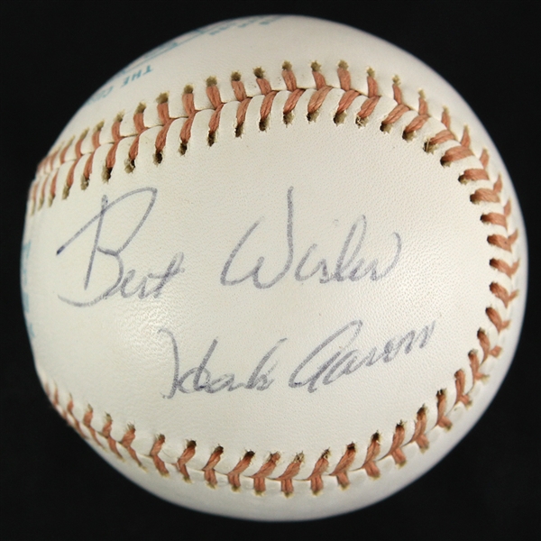 1976 Hank Aaron Milwaukee Brewers Signed OAL MacPhail Baseball (PSA/DNA)