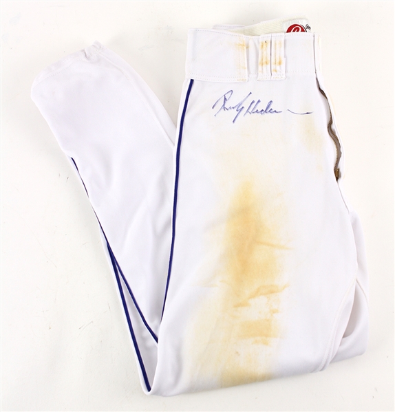 1999 Rickey Henderson New York Mets Signed Game Worn Home Uniform Pants (MEARS LOA/JSA)