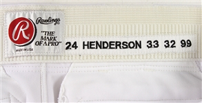 1999 Rickey Henderson New York Mets Signed Game Worn Home Uniform Pants (MEARS LOA/JSA)