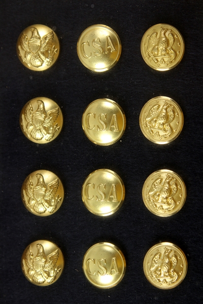 Civil War Confederate States of America Commemorative Button Collection