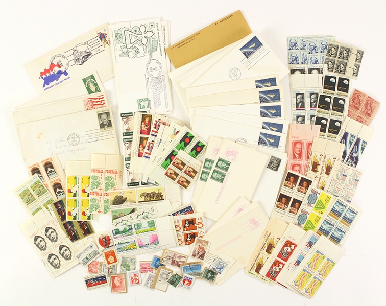 1919-1962 circa Project Mercury FDC and Stamp Assortment w/ desirable corner blocks