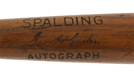 1915-25 George Sisler Spalding Autograph Store Model Bat 