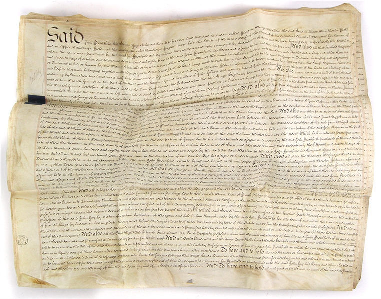 1791 (March 16th) Legal Release on Parchment