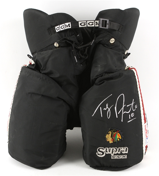 1993-2002 Tony Amonte Chicago Blackhawks Signed Game Worn Shorts (MEARS LOA/JSA)