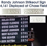 2004 Randy Johnson Arizona Diamondbacks 4,161 Career Strikeouts Chase Field Stadium Sign (MEARS LOA)