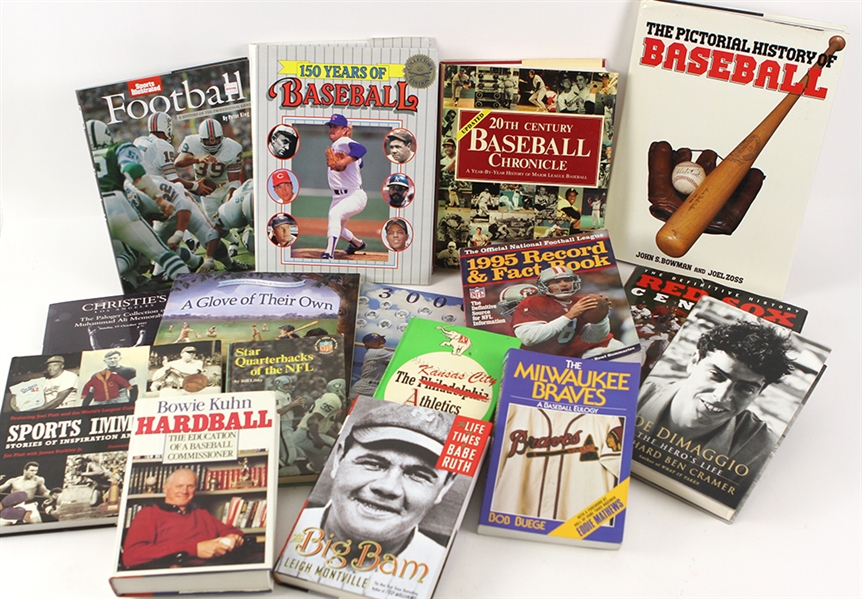 1950-2000s Baseball Football Boxing Book Collection - Lot of 16